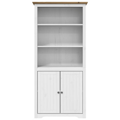 Bokhylle Hvit BODO og Brun 82x40x173 cm heltre furu