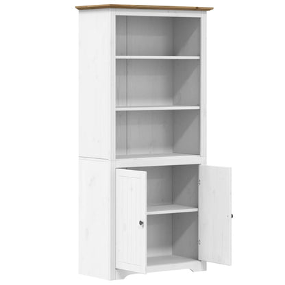 Bokhylle Hvit BODO og Brun 82x40x173 cm heltre furu