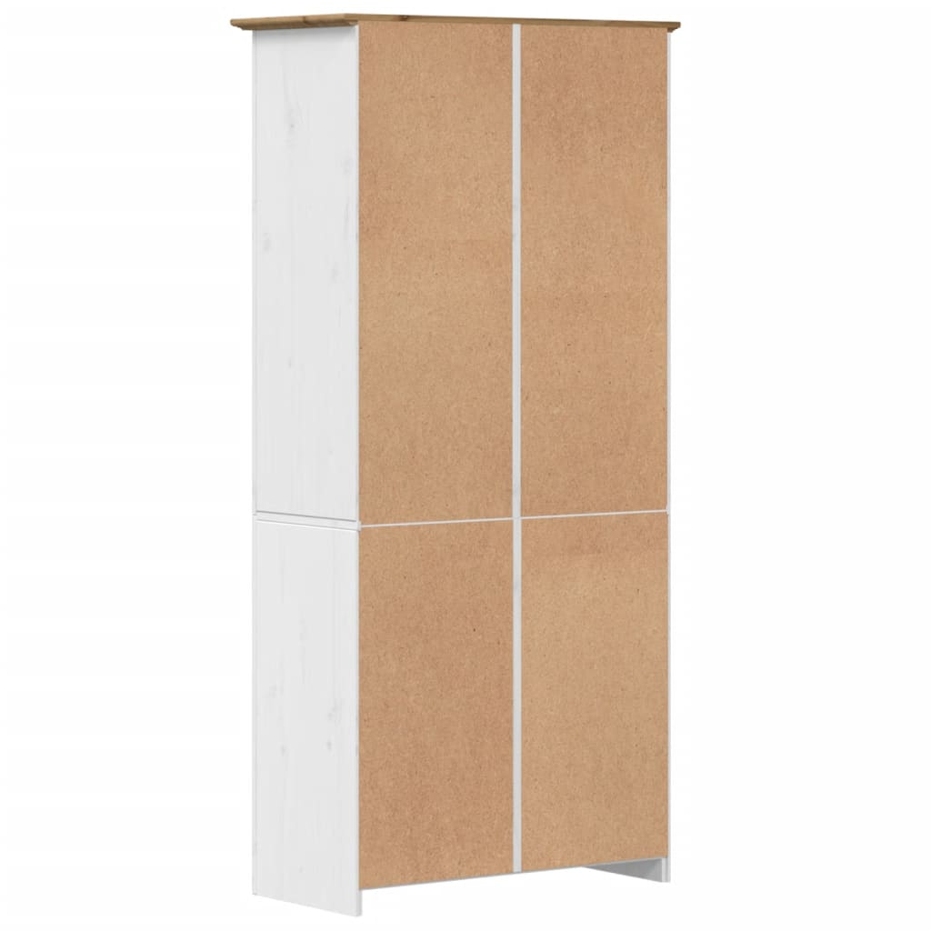 Bokhylle Hvit BODO og Brun 82x40x173 cm heltre furu