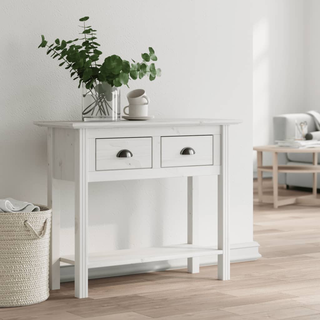 Avlastningsbord konsollbord Hvit BODO 91x35x74 cm heltre furu