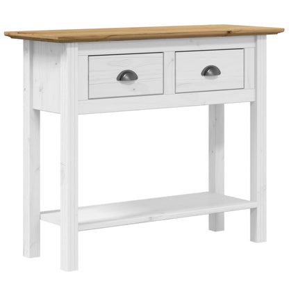 Avlastningsbord konsollbord Hvit BODO brun 91x35x74 cm heltre furu