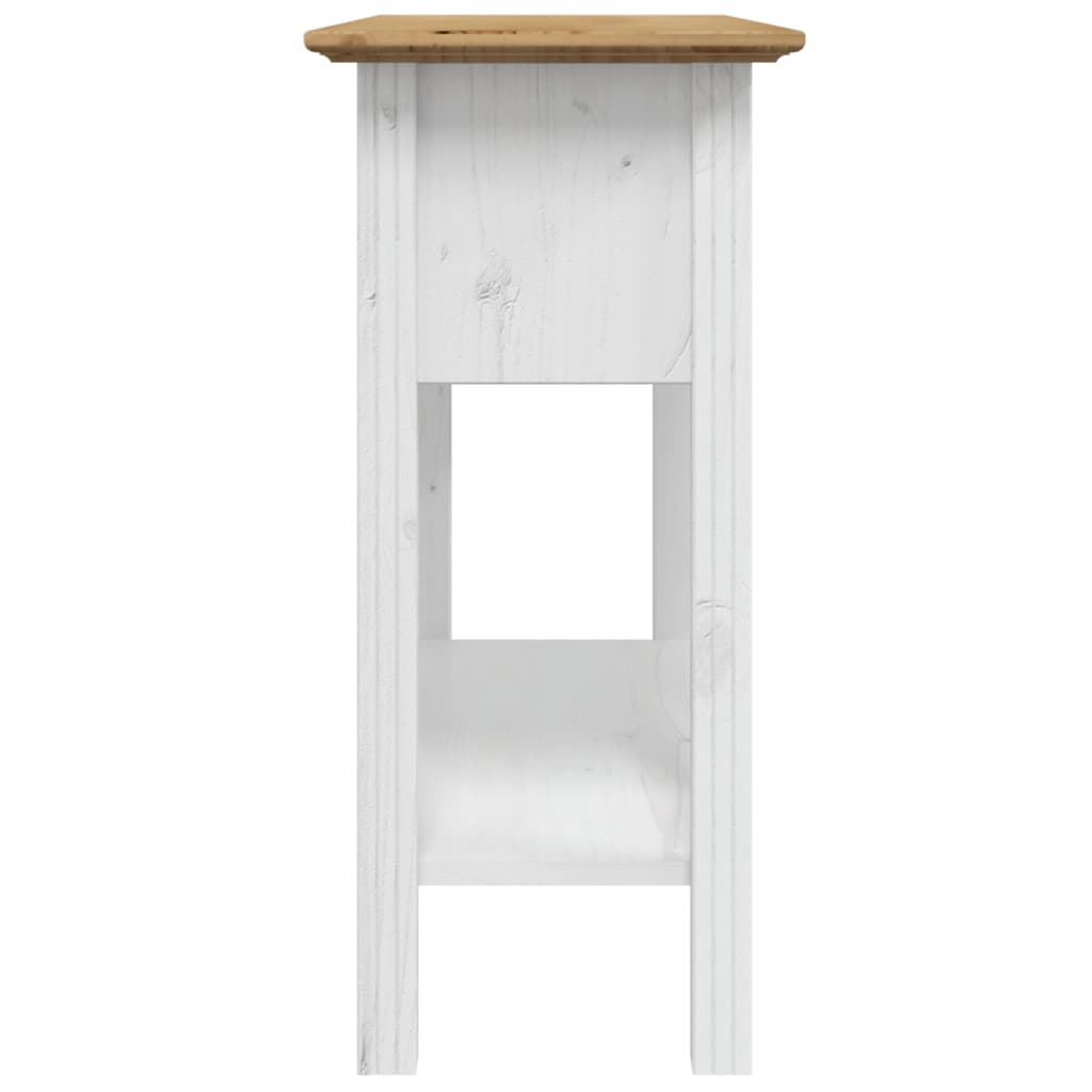 Avlastningsbord konsollbord Hvit BODO brun 91x35x74 cm heltre furu