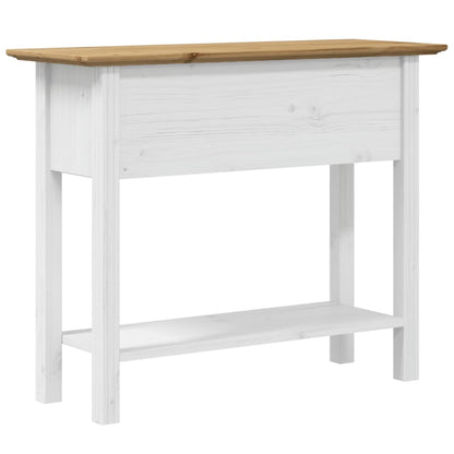 Avlastningsbord konsollbord Hvit BODO brun 91x35x74 cm heltre furu