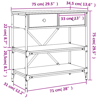 Avlastningsbord Konsollbord Brun Eik 75x34,5x75 cm