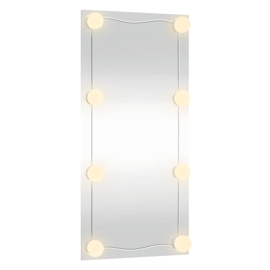 Veggspeil med LED-lys 30x60 cm glass rektangel