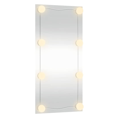 Veggspeil med LED-lys 30x60 cm glass rektangel