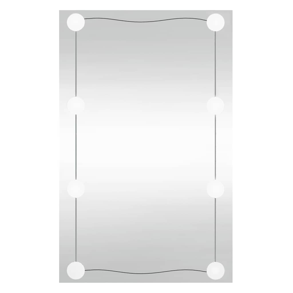 Veggspeil med LED-lys 40x60 cm glass rektangel