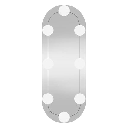 Veggspeil med LED-lys 15x40 cm glass oval