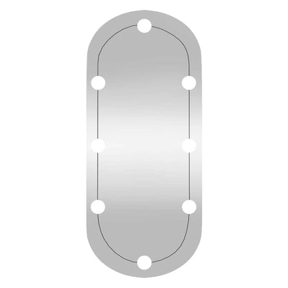 Veggspeil med LED-lys 35x80 cm glass oval