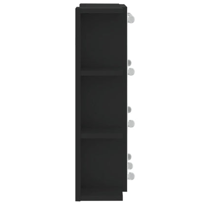 Baderomsspeil Speilskap med LED Svart 70x16,5x60 cm