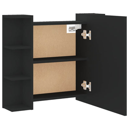 Baderomsspeil Speilskap med LED Svart 70x16,5x60 cm