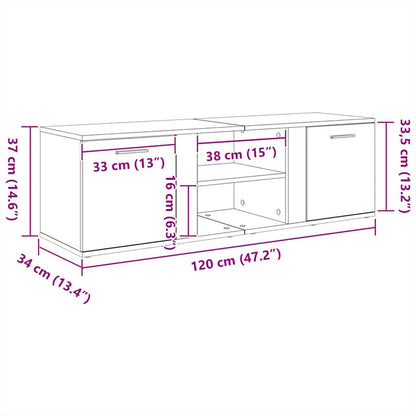 TV-Møbel Brun Eik TV-benk 120x34x37 cm