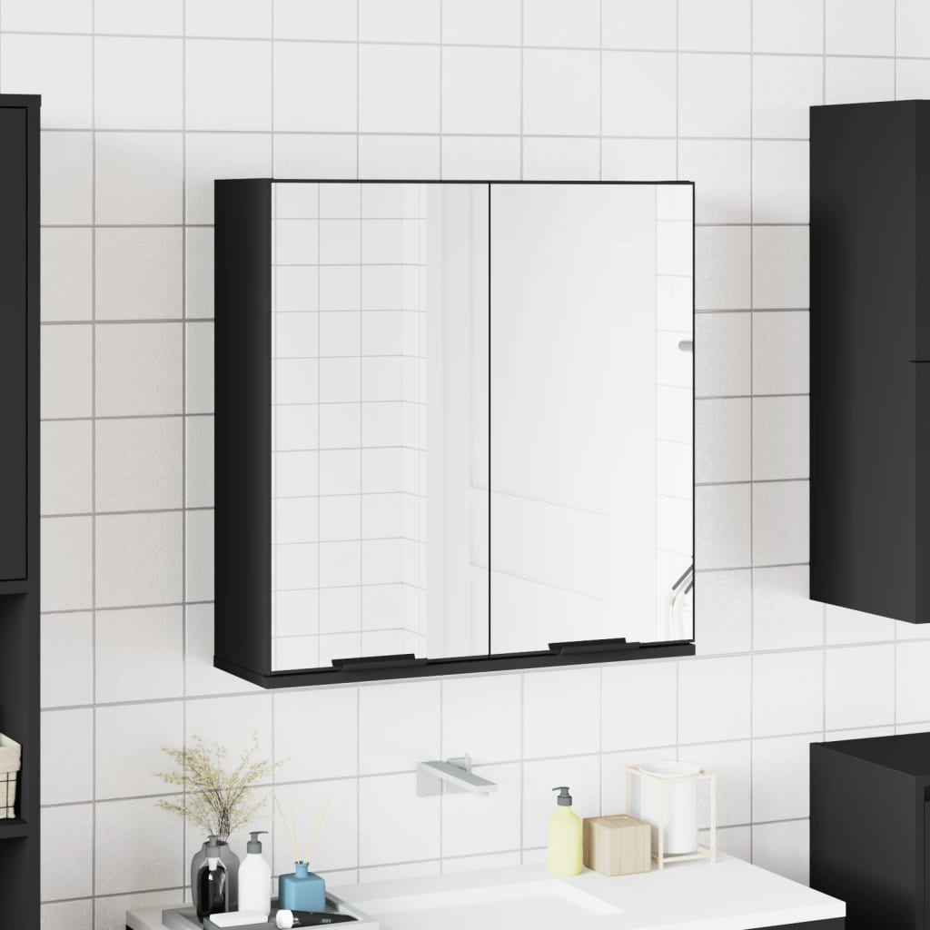 Baderomsspeil Svart 64x20x67 cm