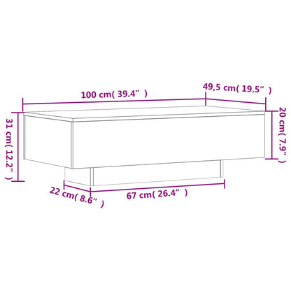 Salongbord Sofabord Sonoma Grå 100x49,5x31 cm