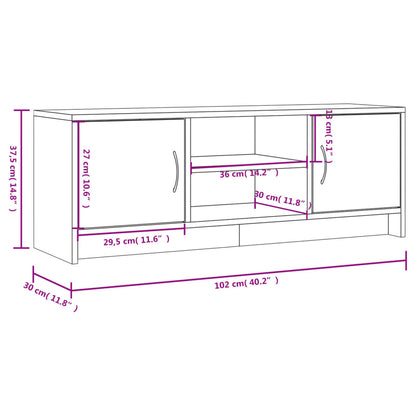 TV-Møbel Betonggrå Tv-benk 102x30x37,5 cm