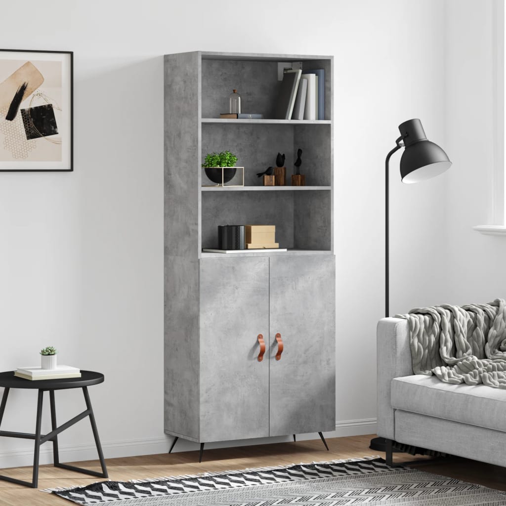 Skap Betonggrå 69,5x34x180 cm
