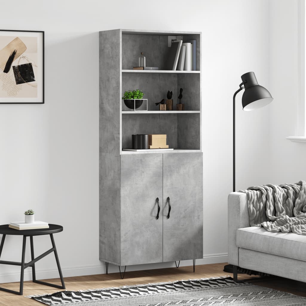 Skap Betonggrå 69,5x34x180 cm