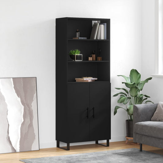 Skap Svart 69,5x34x180 cm