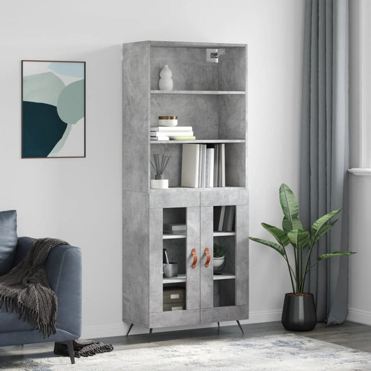 Skap Betonggrå 69,5x34x180 cm
