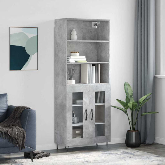 Skap Betonggrå 69,5x34x180 cm