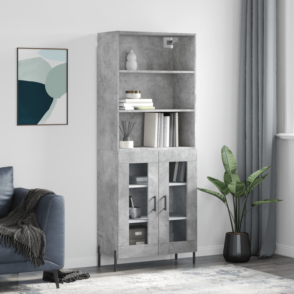 Skap Betonggrå 69,5x34x180 cm