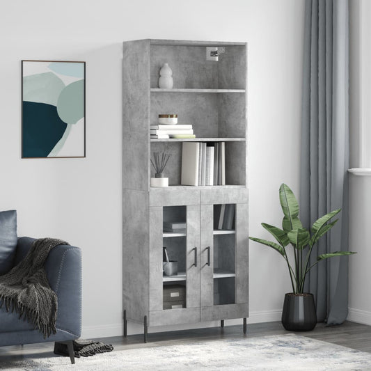 Skap Betonggrå 69,5x34x180 cm