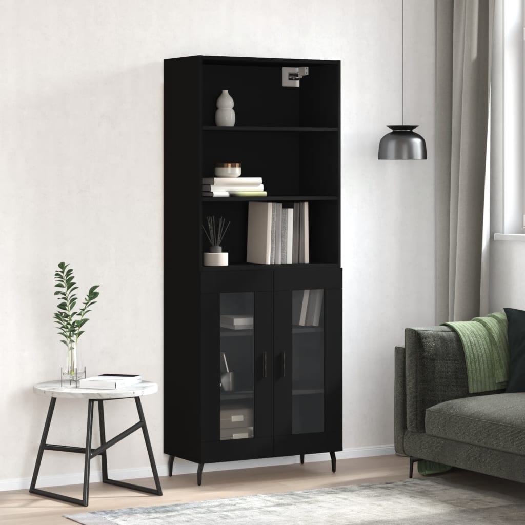 Skap Svart 69,5x34x180 cm