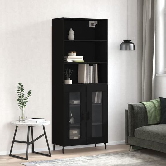 Skap Svart 69,5x34x180 cm