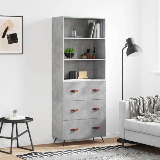 Skap Betonggrå 69,5x34x180 cm