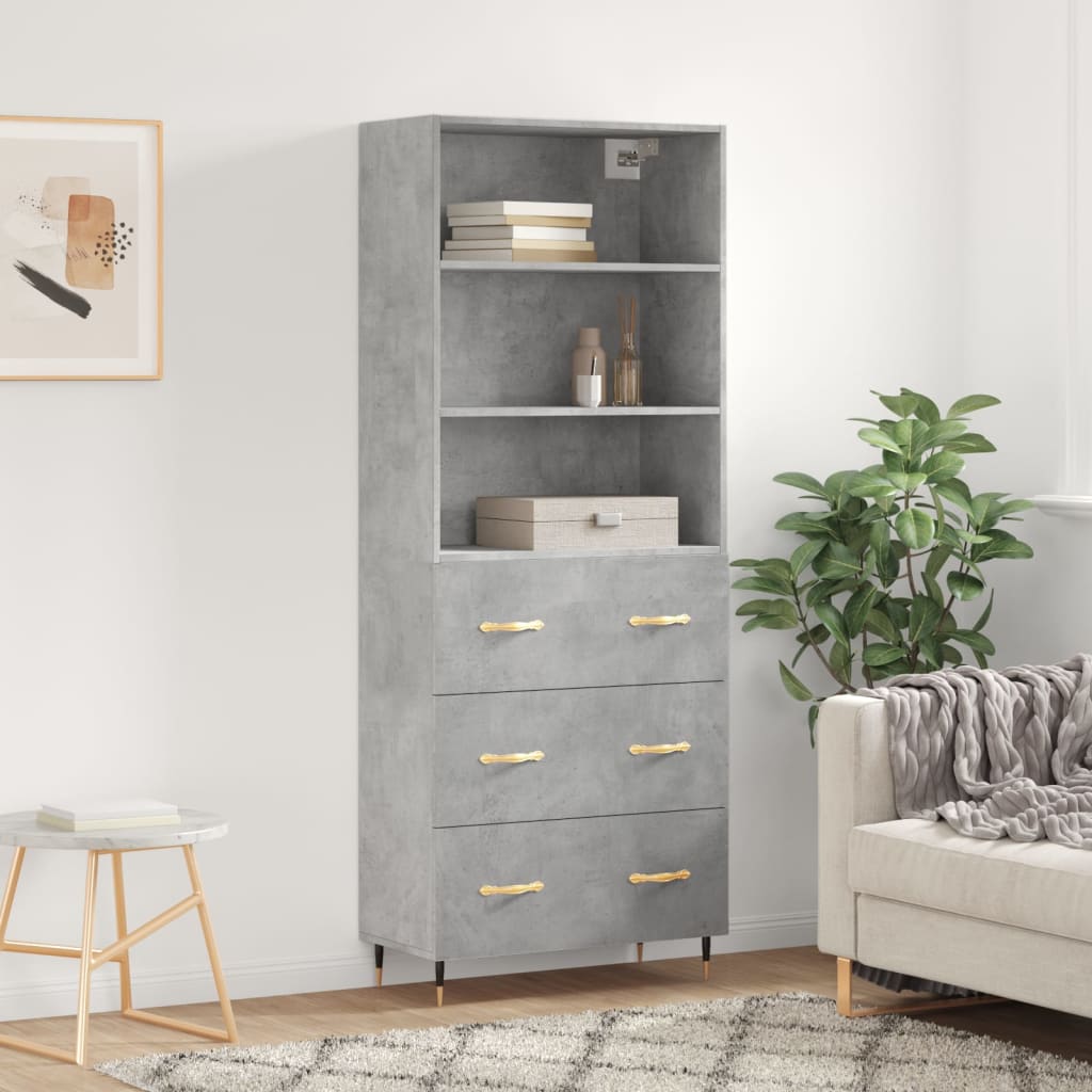 Skap Betonggrå 69,5x34x180 cm