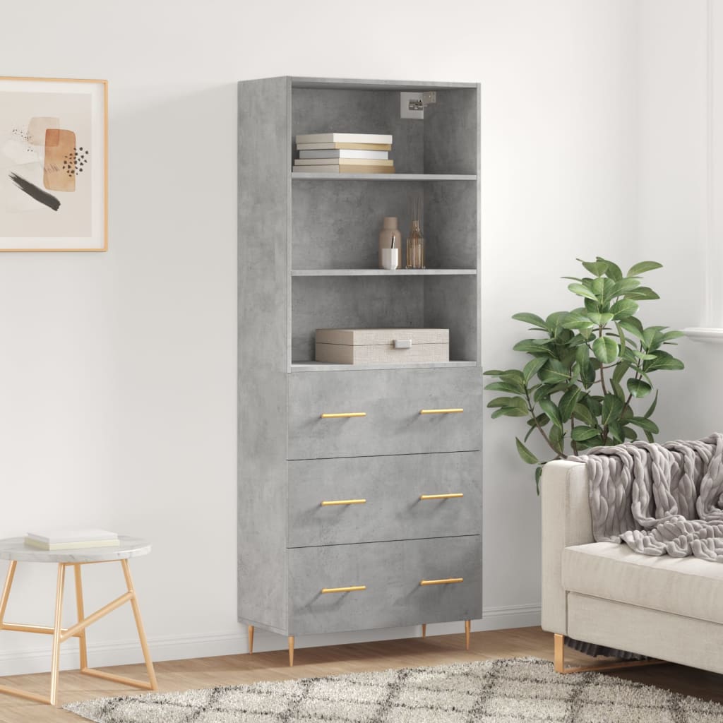Skap Betonggrå 69,5x34x180 cm