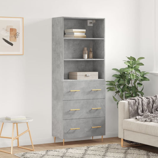 Skap Betonggrå 69,5x34x180 cm