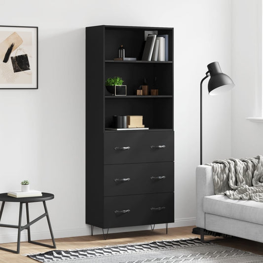 Skap Svart 69,5x34x180 cm