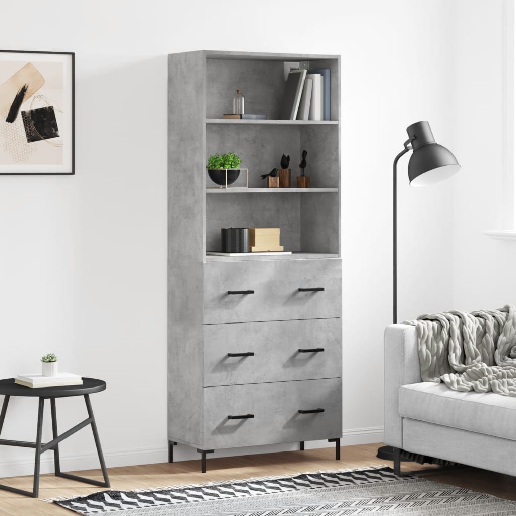 Skap Betonggrå 69,5x34x180 cm