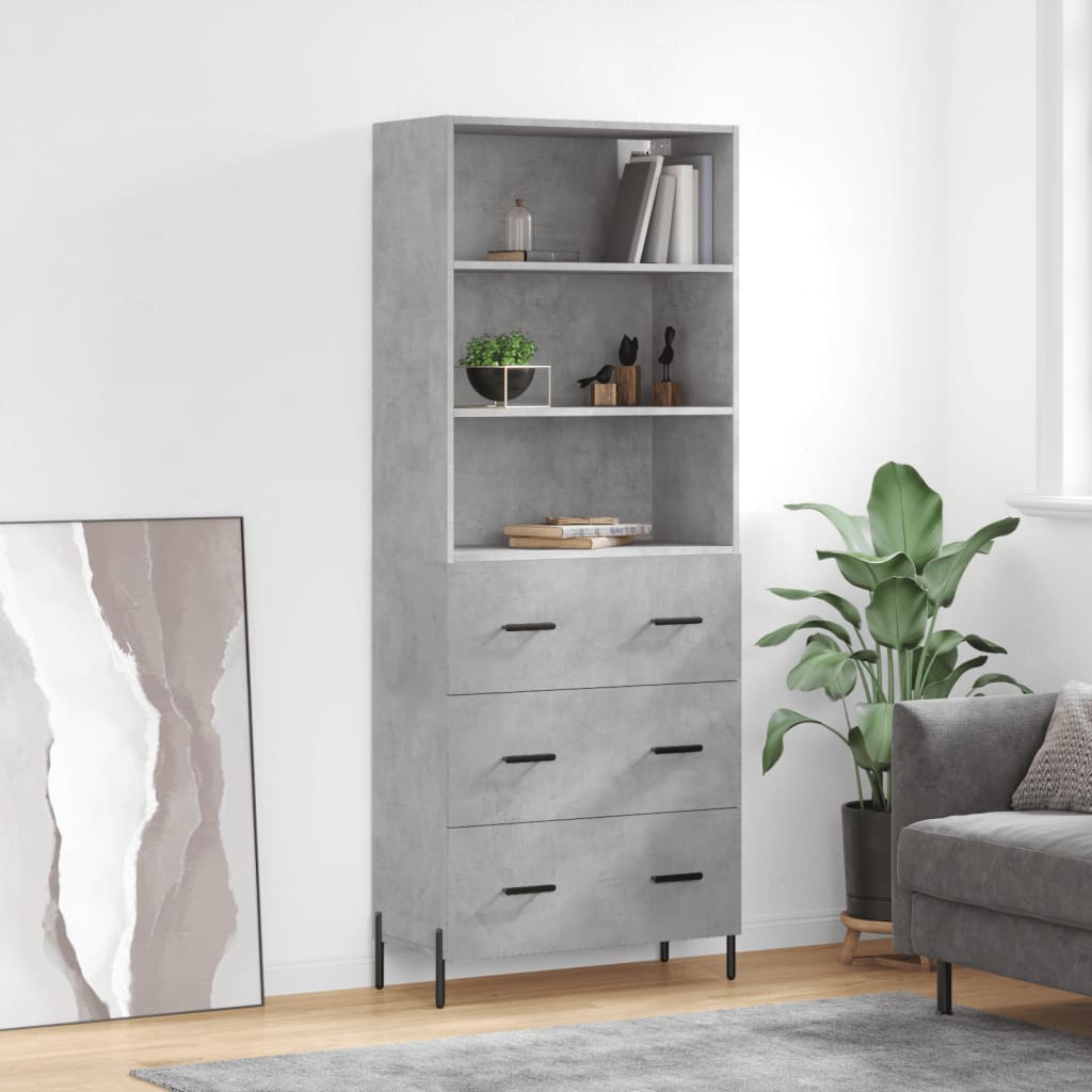 Skap Betonggrå 69,5x34x180 cm