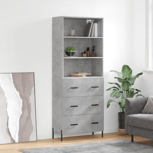 Skap Betonggrå 69,5x34x180 cm