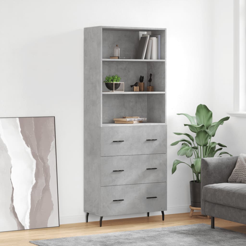 Skap Betonggrå 69,5x34x180 cm