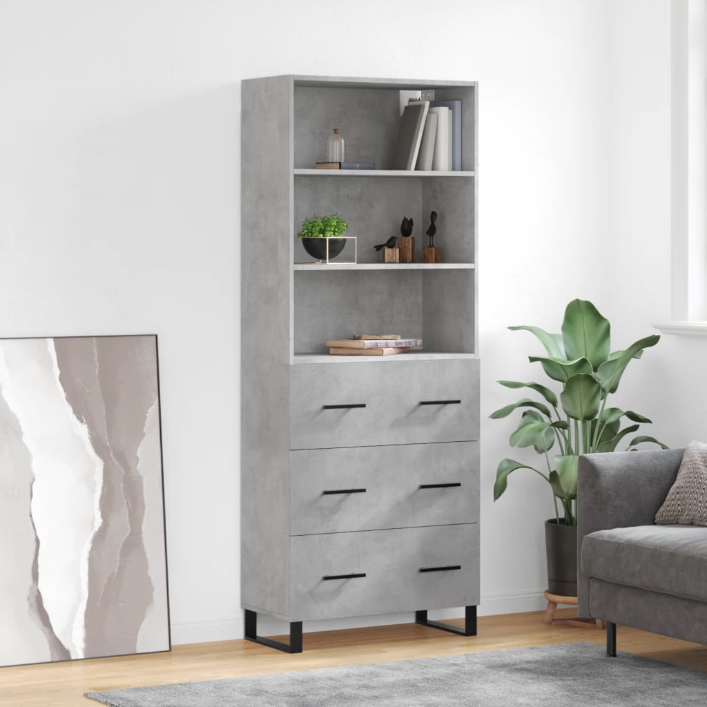 Skap Betonggrå 69,5x34x180 cm