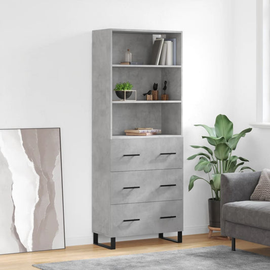 Skap Betonggrå 69,5x34x180 cm