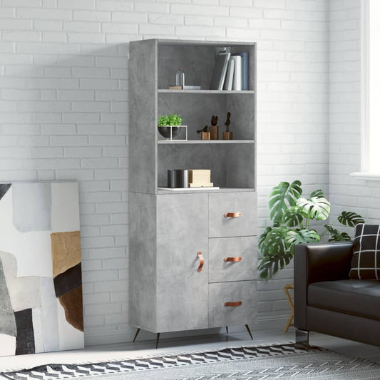 Skap Betonggrå 69,5x34x180 cm