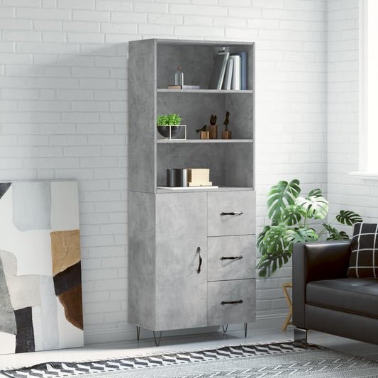 Skap Betonggrå 69,5x34x180 cm