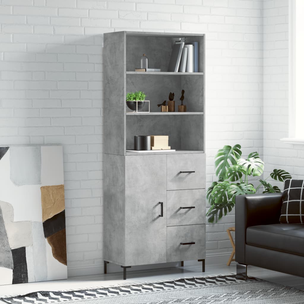 Skap Betonggrå 69,5x34x180 cm