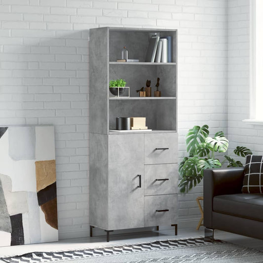 Skap Betonggrå 69,5x34x180 cm