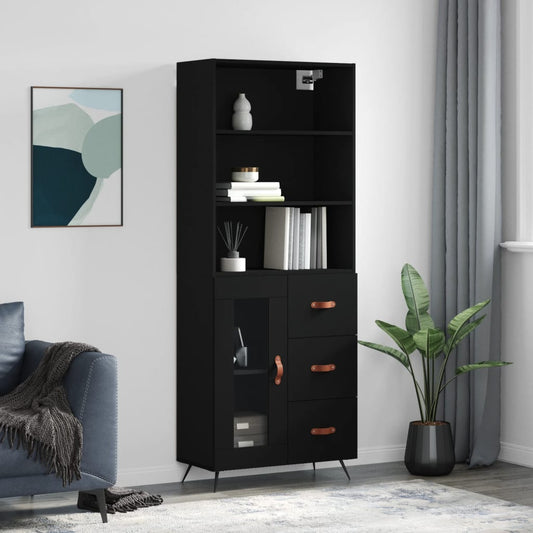 Skap Svart 69,5x34x180 cm