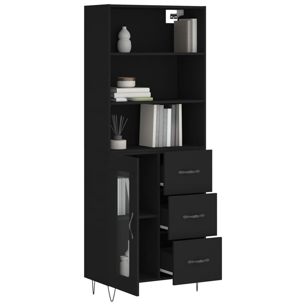 Skap Svart 69,5x34x180 cm