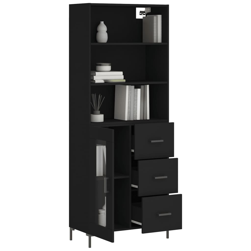 Skap Svart 69,5x34x180 cm