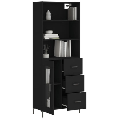 Skap Svart 69,5x34x180 cm