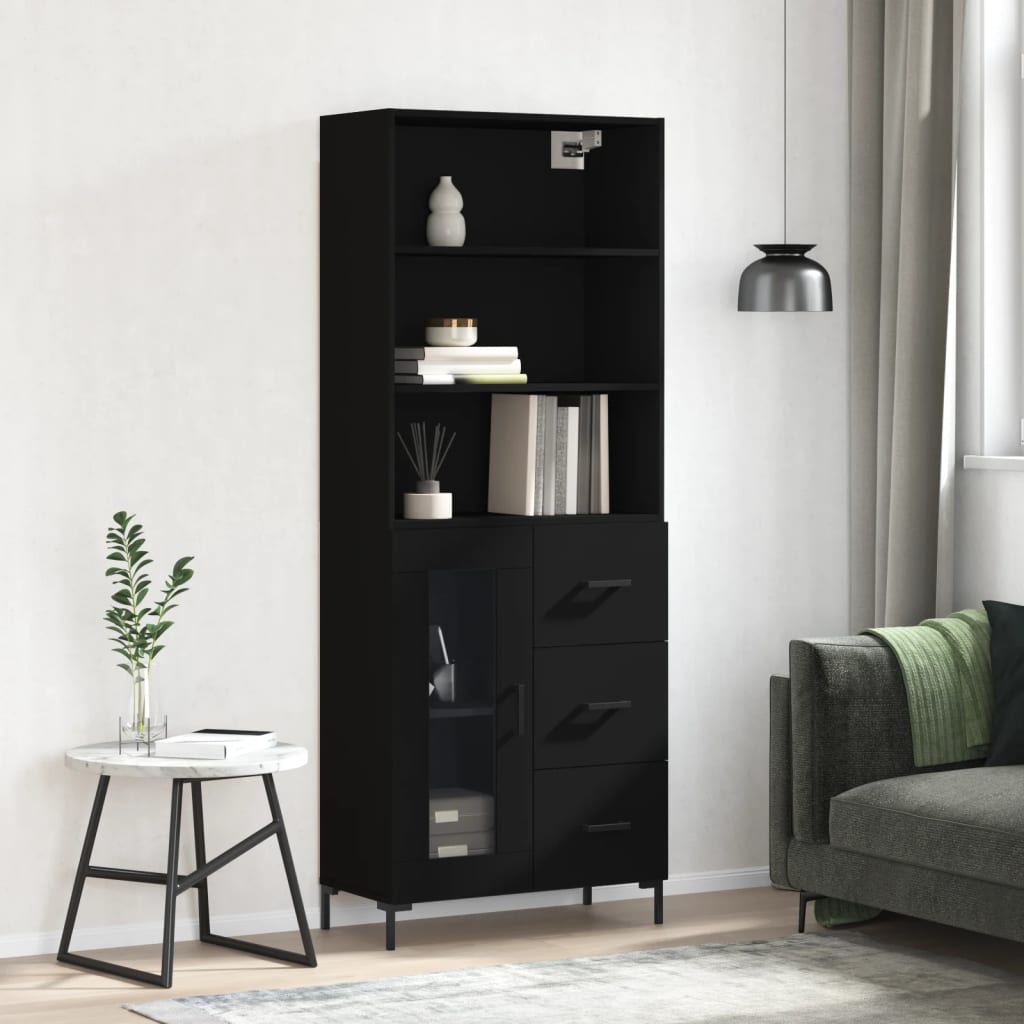 Skap Svart 69,5x34x180 cm