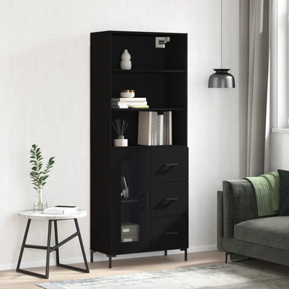 Skap Svart 69,5x34x180 cm