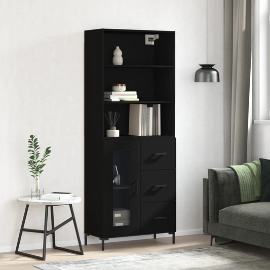 Skap Svart 69,5x34x180 cm